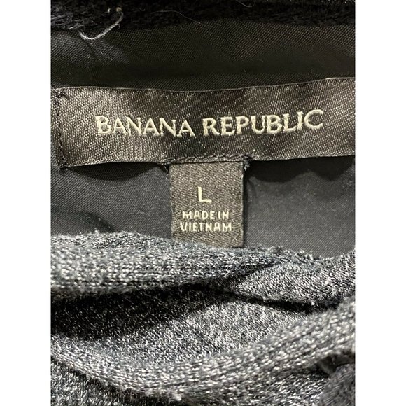 Banana Republic Men’s Sz L Gray Waffle Thermal kangaroo pocket Hooded Sweatshirt - Picture 11 of 12